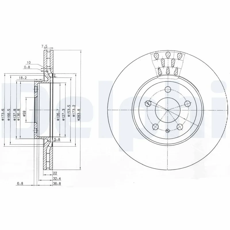 DELPHI féktárcsa - BG2512C - TothCarparts