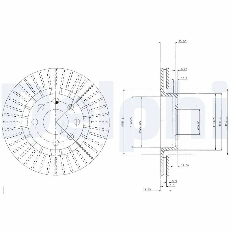 DELPHI féktárcsa - BG2636 - TothCarparts