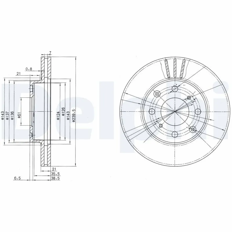 DELPHI féktárcsa - BG2673 - TothCarparts