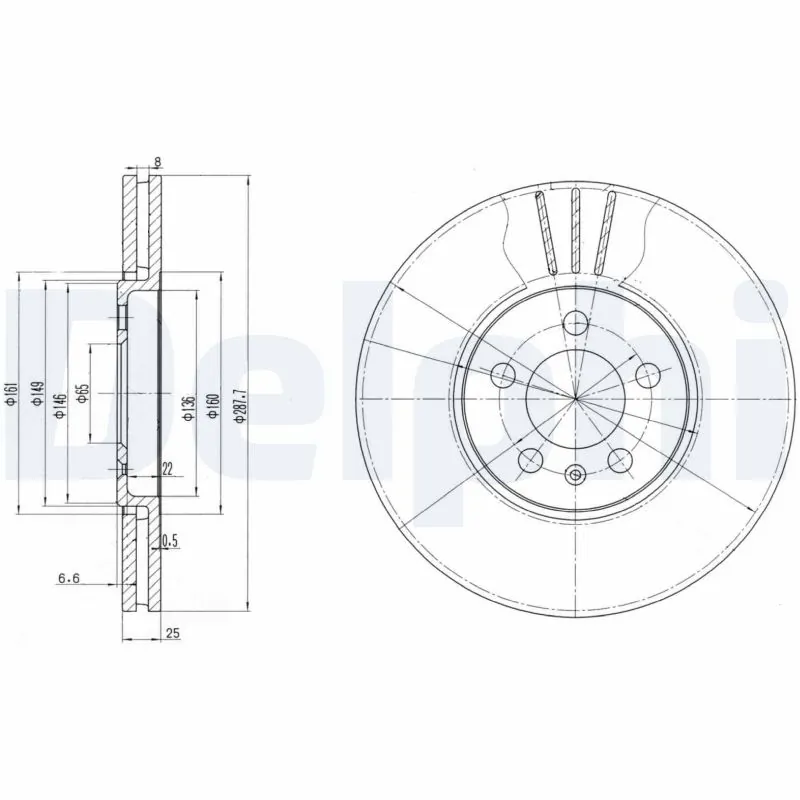 DELPHI féktárcsa - BG2729 - TothCarparts