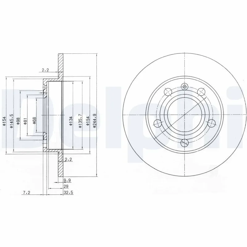 DELPHI féktárcsa - BG2753 - TothCarparts