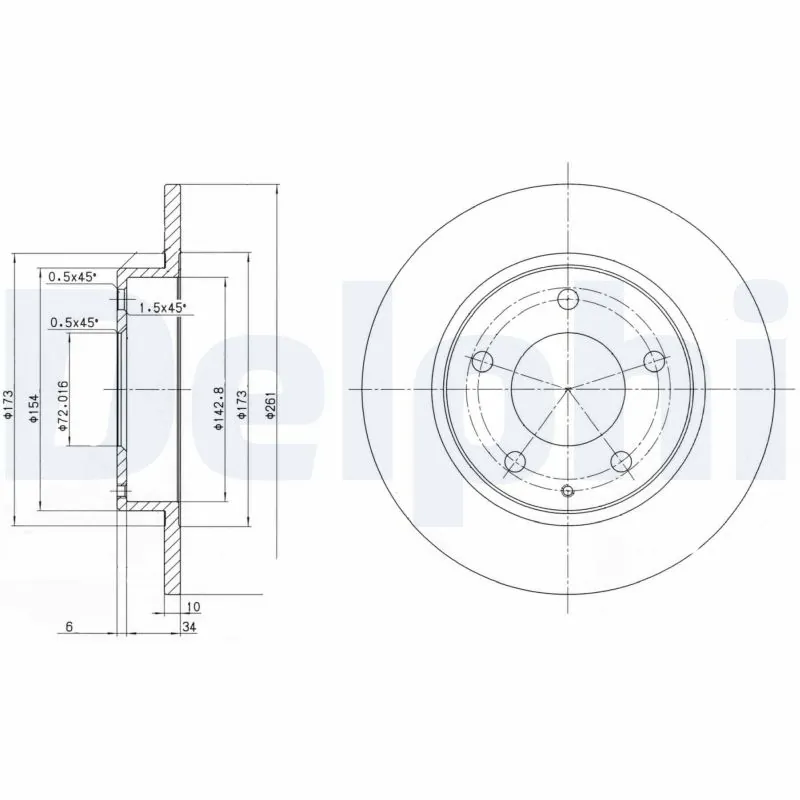 DELPHI féktárcsa - BG2806 - TothCarparts
