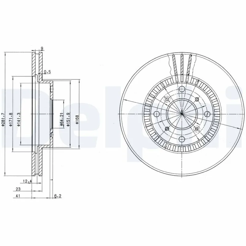 DELPHI féktárcsa - BG2815 - TothCarparts