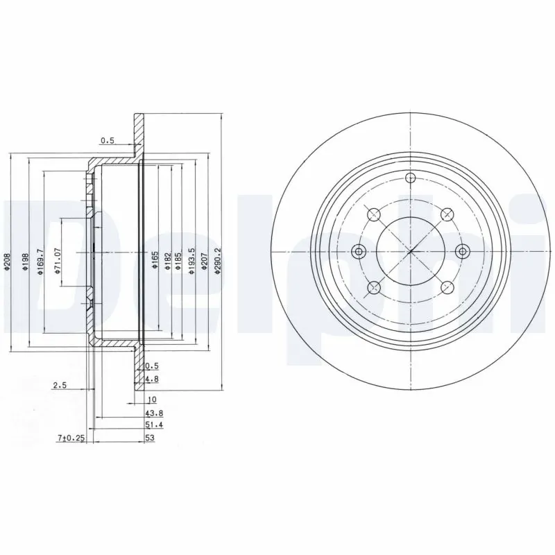 DELPHI féktárcsa - BG2873 - TothCarparts