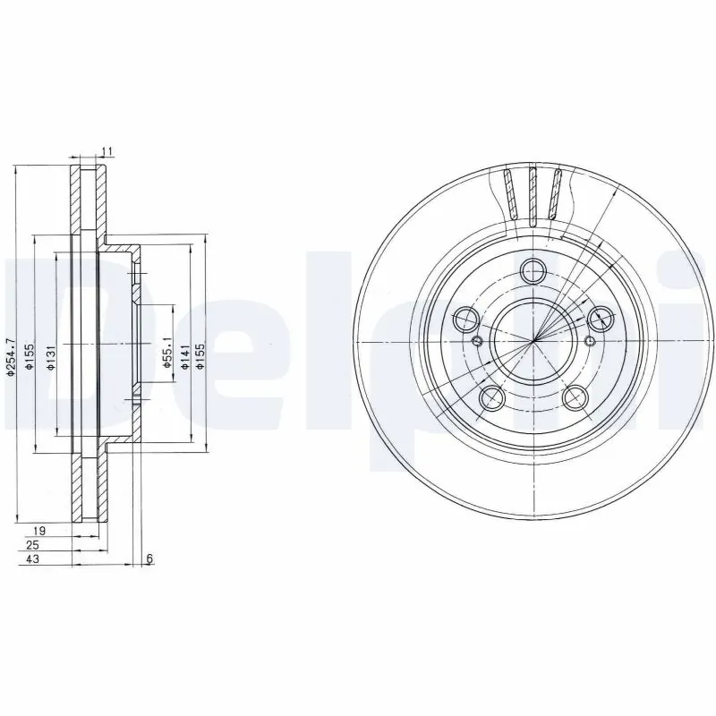 DELPHI féktárcsa - BG2880 - TothCarparts