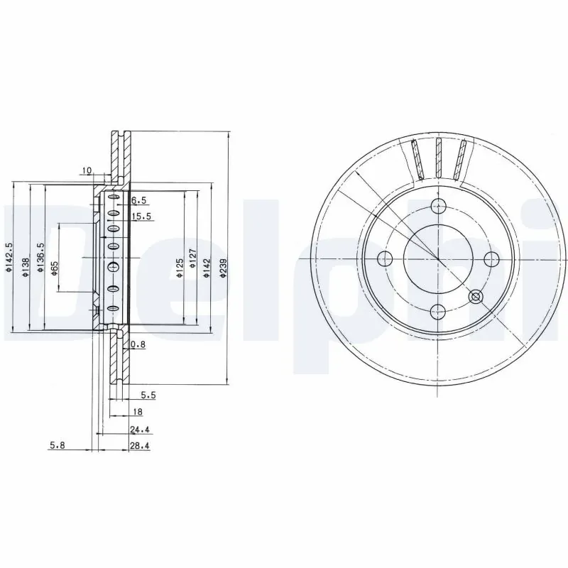 DELPHI féktárcsa - BG2982C - TothCarparts