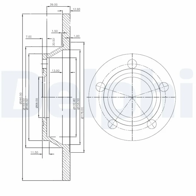 DELPHI féktárcsa - BG2987 - TothCarparts