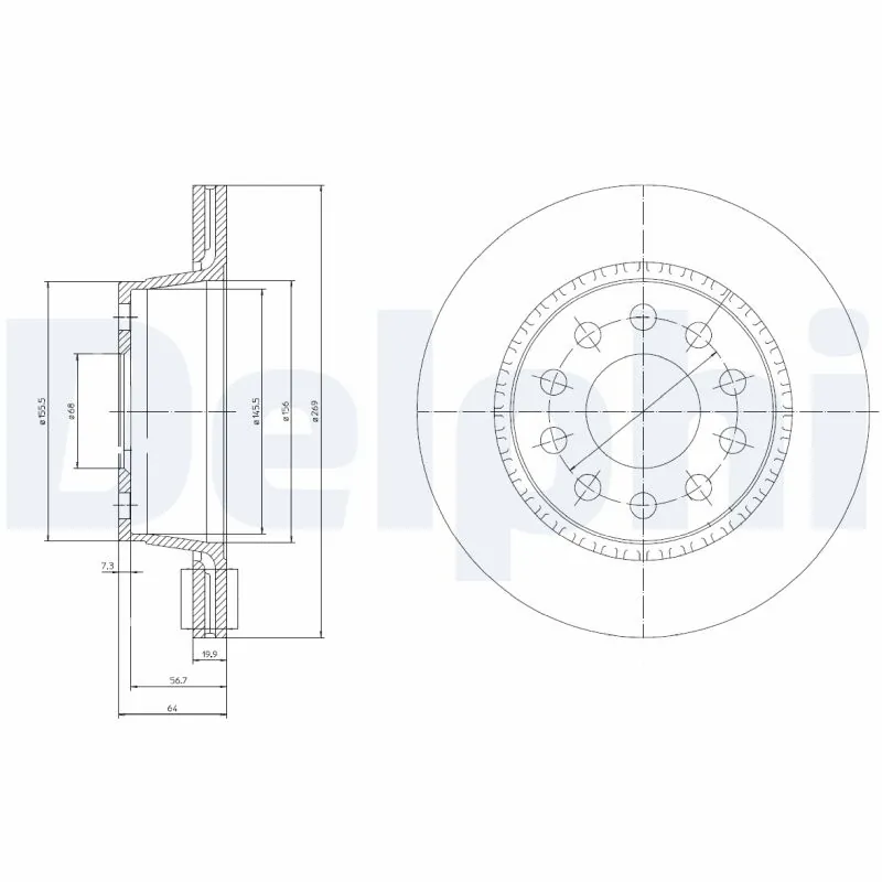 DELPHI féktárcsa - BG3031 - TothCarparts