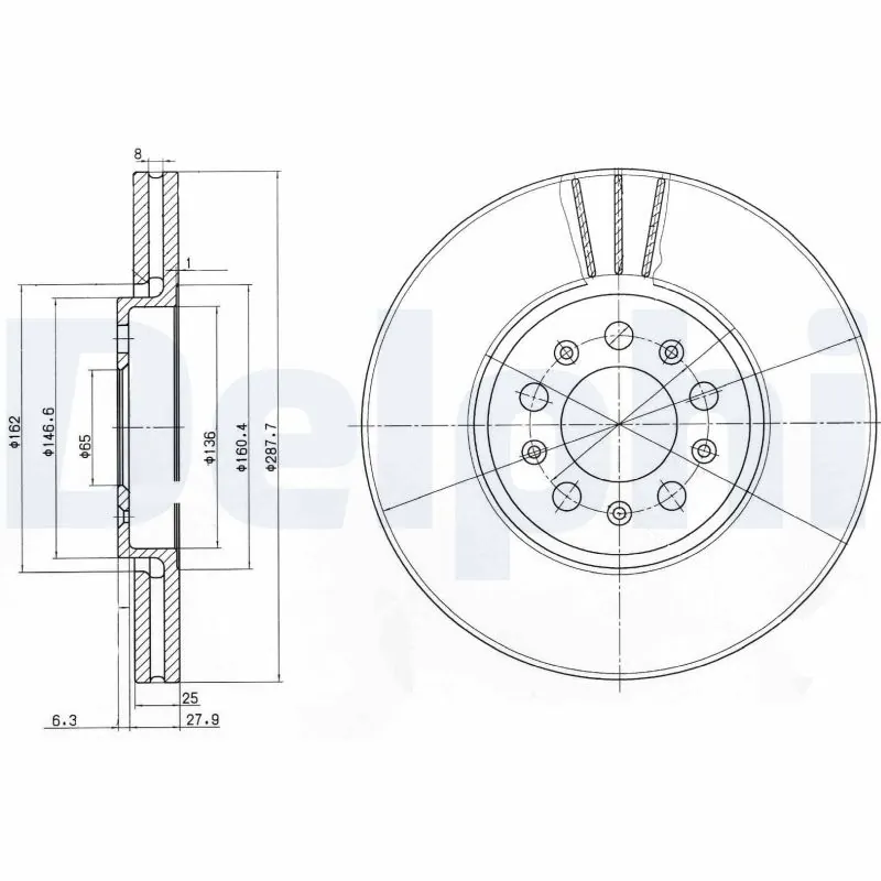DELPHI féktárcsa - BG3035-C - TothCarparts