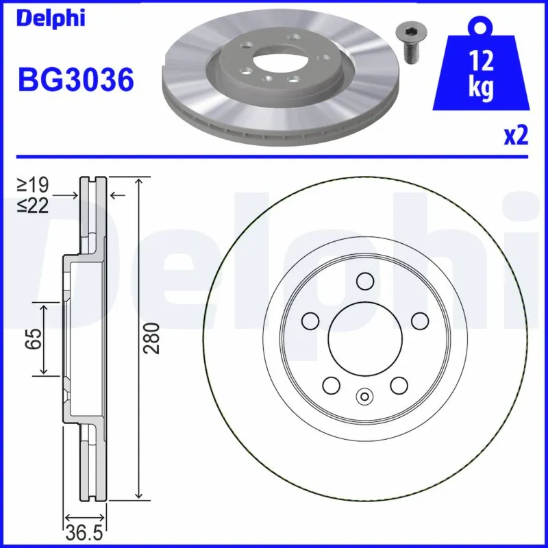 DELPHI féktárcsa - BG3036-C - TothCarparts