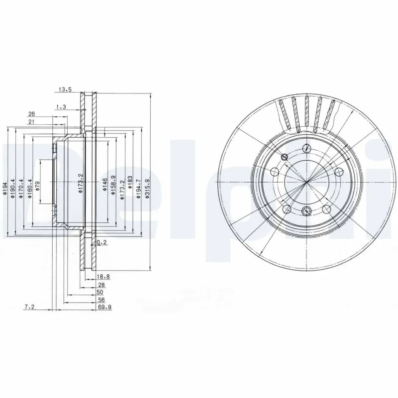 DELPHI féktárcsa - BG3039 - TothCarparts