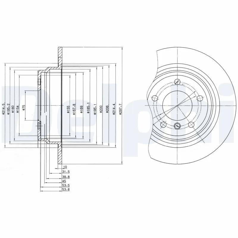 DELPHI féktárcsa - BG3044 - TothCarparts
