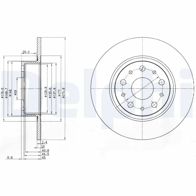 DELPHI féktárcsa - BG3076 - TothCarparts