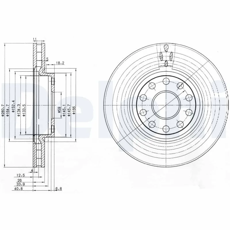 DELPHI féktárcsa - BG3078 - TothCarparts