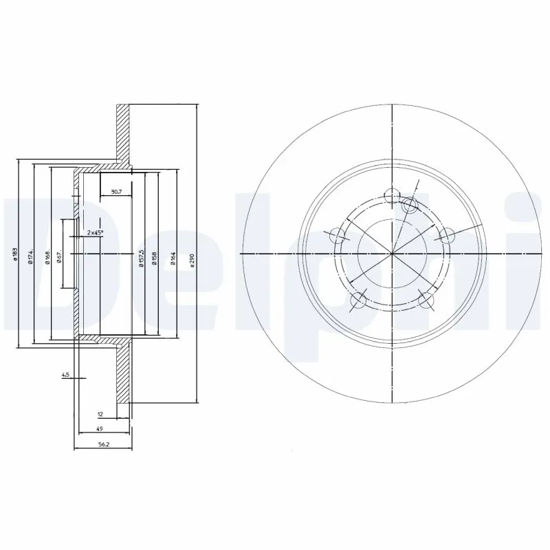 DELPHI féktárcsa - BG3089 - TothCarparts