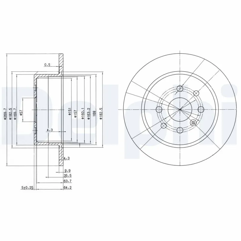 DELPHI féktárcsa - BG3141 - TothCarparts