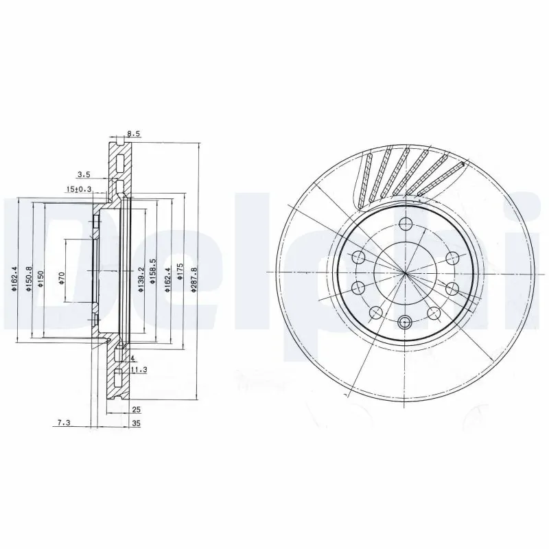 DELPHI féktárcsa - BG3142C - TothCarparts