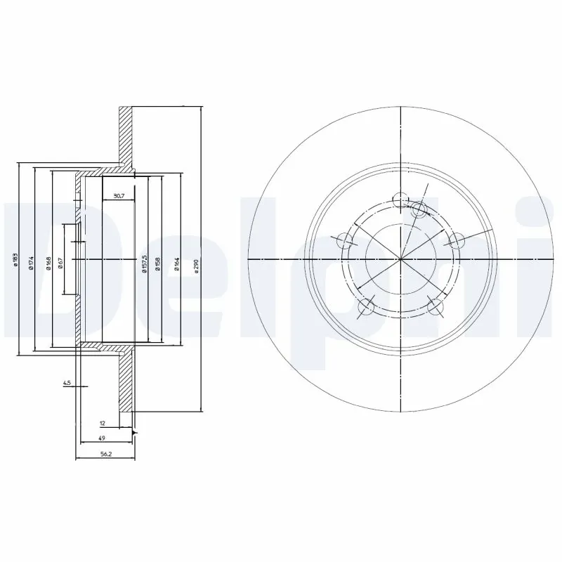 DELPHI féktárcsa - BG3208 - TothCarparts