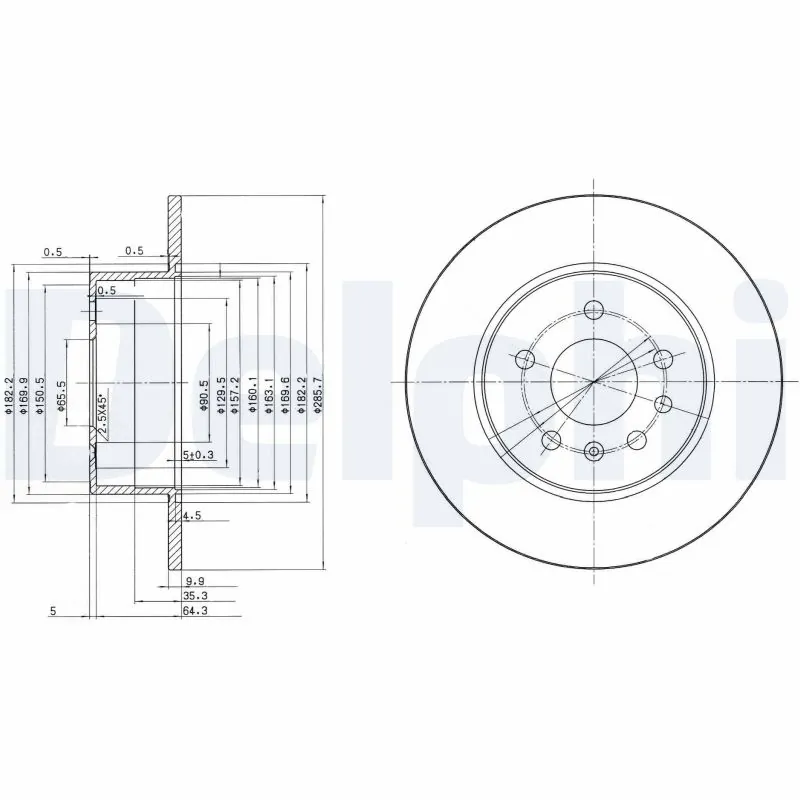 DELPHI féktárcsa - BG3274C - TothCarparts