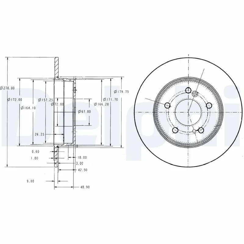 DELPHI féktárcsa - BG3326 - TothCarparts