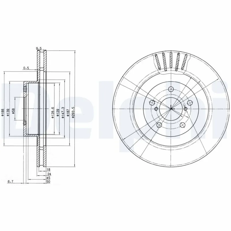 DELPHI féktárcsa - BG3413 - TothCarparts
