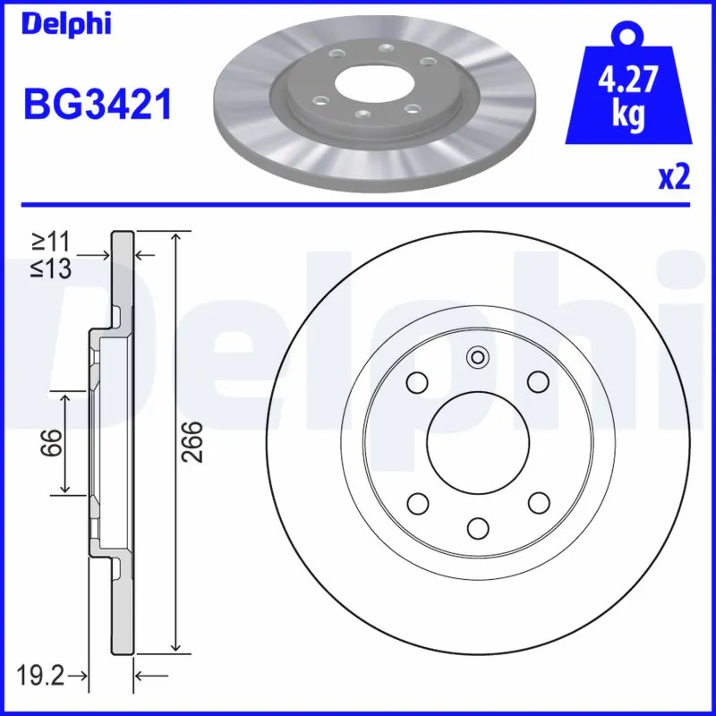 DELPHI féktárcsa - BG3421 - TothCarparts