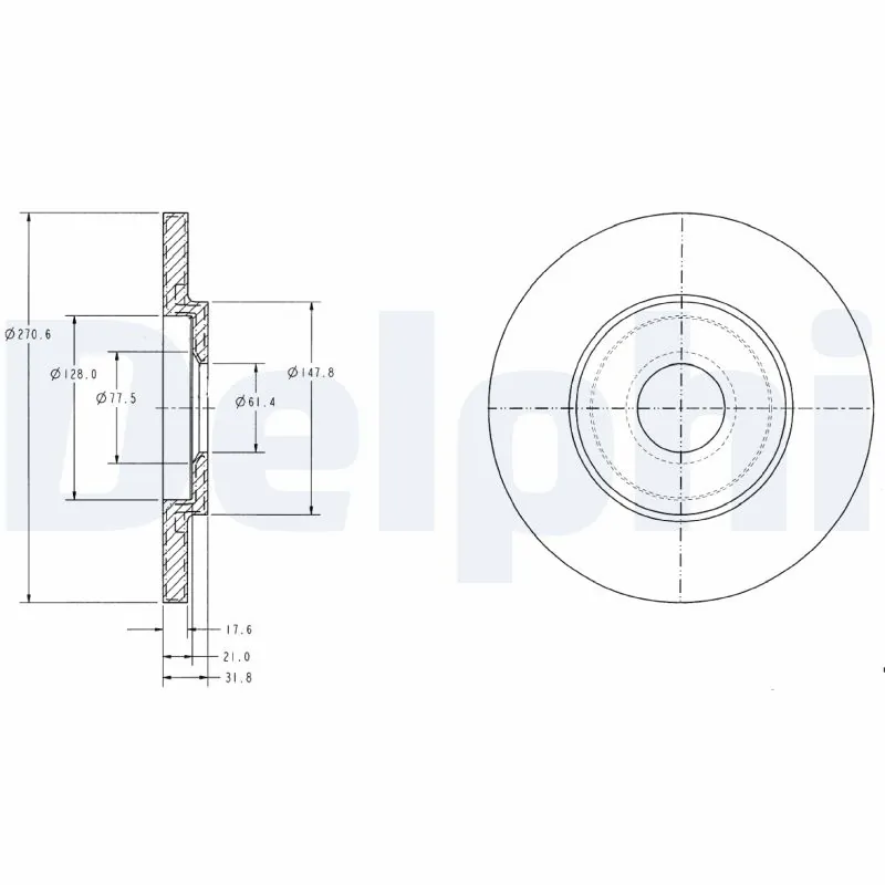 DELPHI féktárcsa - BG3421C - TothCarparts