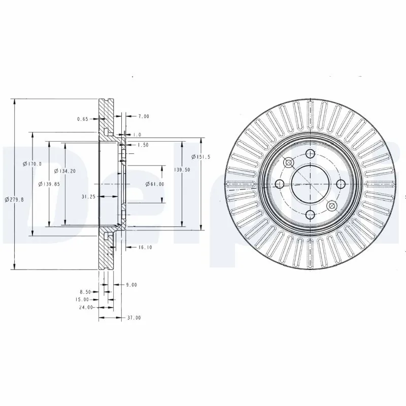 DELPHI féktárcsa - BG3430C - TothCarparts