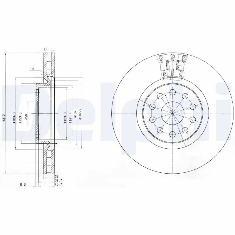 DELPHI féktárcsa - BG3497 - TothCarparts