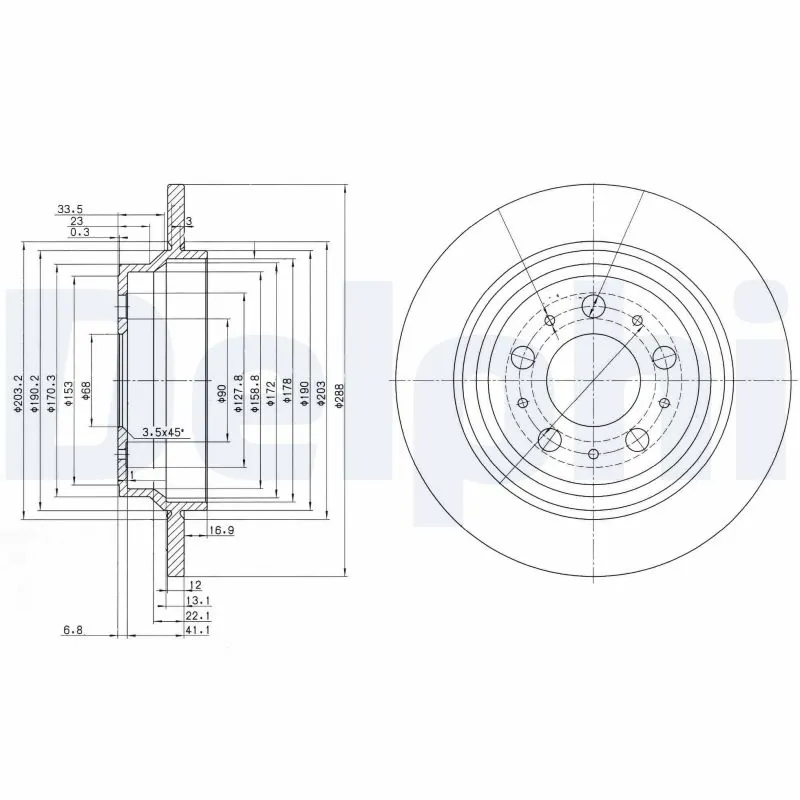 DELPHI féktárcsa - BG3515C - TothCarparts