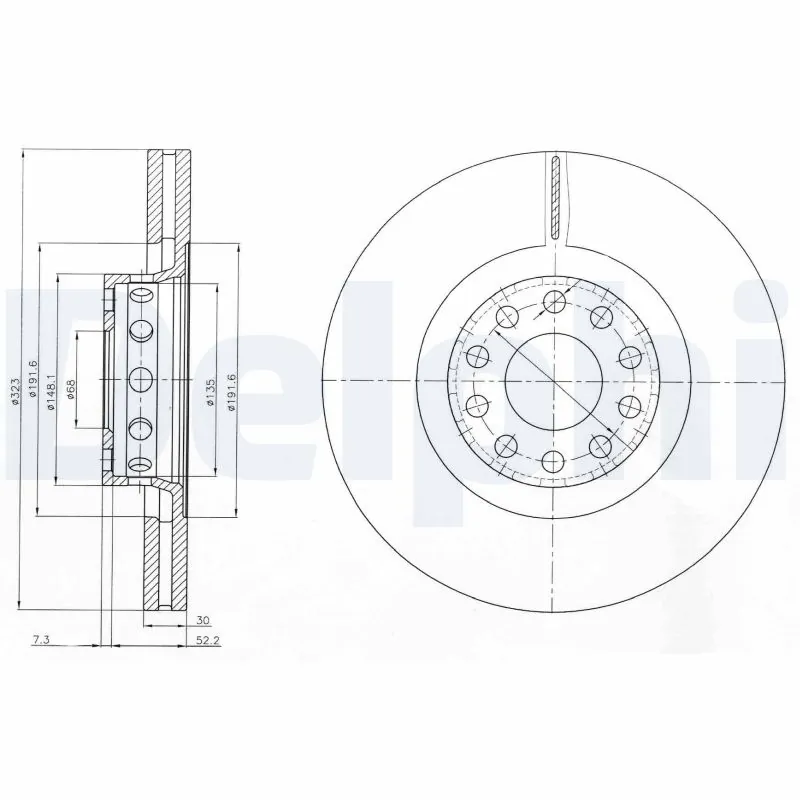 DELPHI féktárcsa - BG3524 - TothCarparts