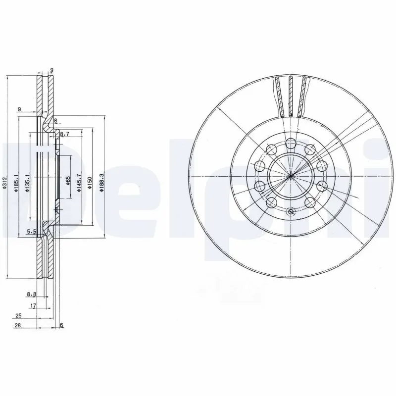 DELPHI féktárcsa - BG3528C - TothCarparts