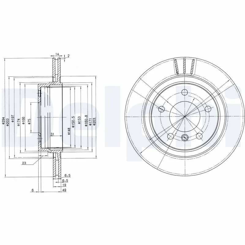 DELPHI féktárcsa - BG3530 - TothCarparts