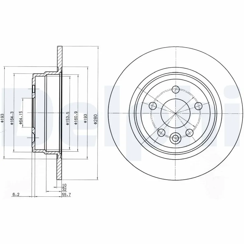 DELPHI féktárcsa - BG3550 - TothCarparts