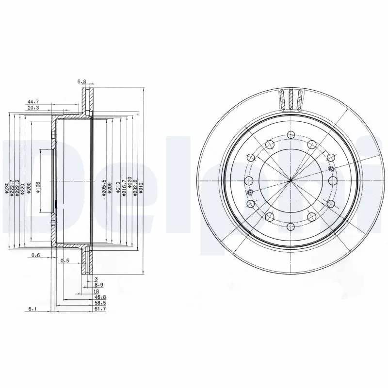DELPHI féktárcsa - BG3557 - TothCarparts