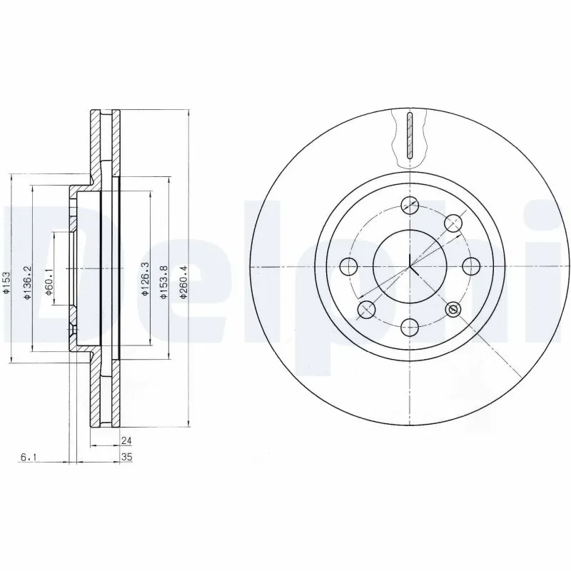 DELPHI féktárcsa - BG3569 - TothCarparts