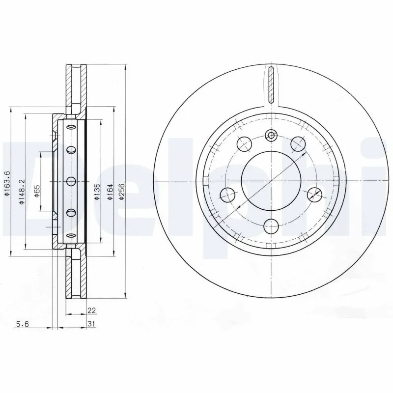 DELPHI féktárcsa - BG3611 - TothCarparts