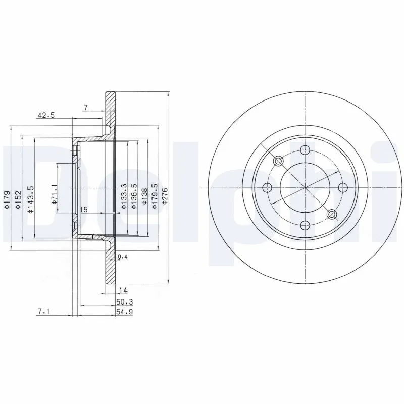 DELPHI féktárcsa - BG3621 - TothCarparts