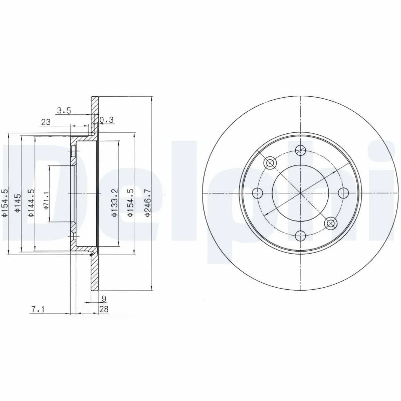 DELPHI féktárcsa - BG3653 - TothCarparts
