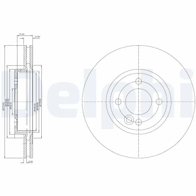 DELPHI féktárcsa - BG3661 - TothCarparts