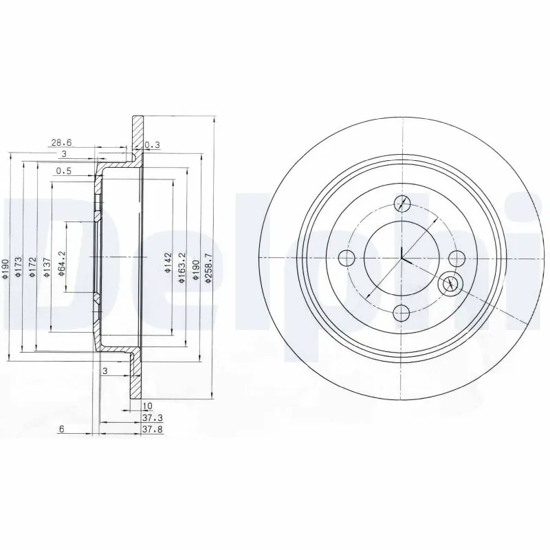 DELPHI féktárcsa - BG3662 - TothCarparts