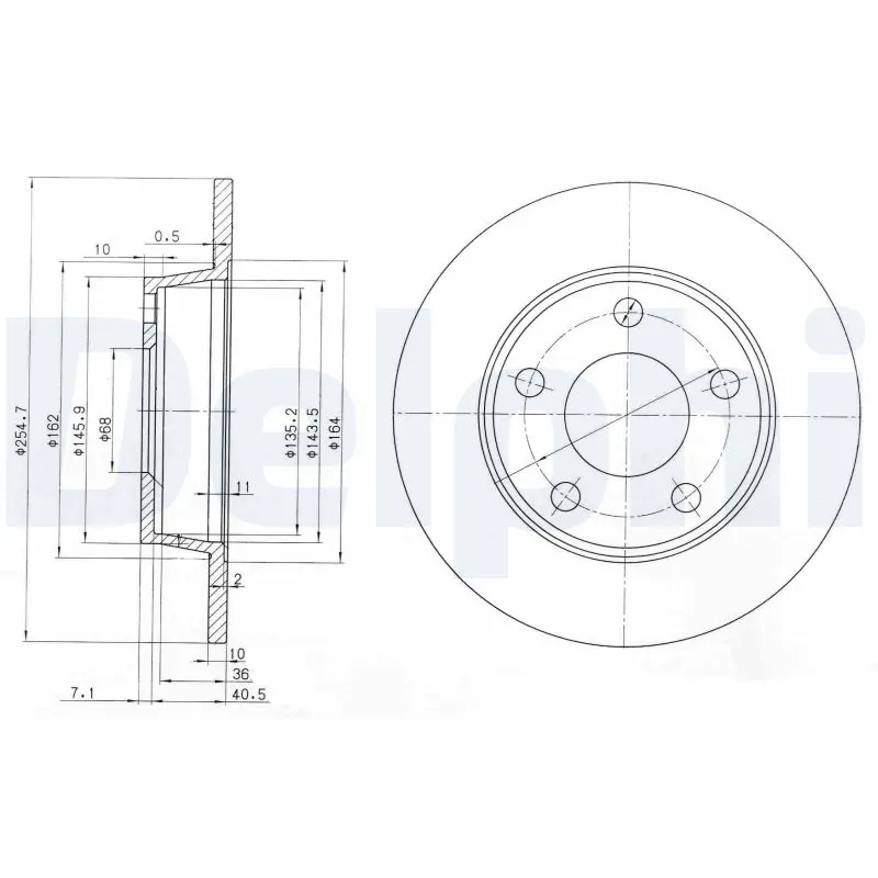 DELPHI féktárcsa - BG3671 - TothCarparts
