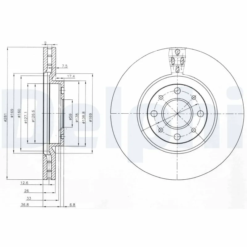 DELPHI féktárcsa - BG3699 - TothCarparts