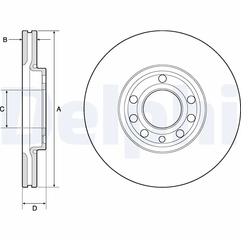 DELPHI féktárcsa - BG3713 - TothCarparts