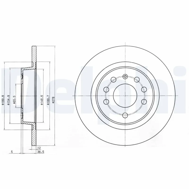 DELPHI féktárcsa - BG3731C - TothCarparts