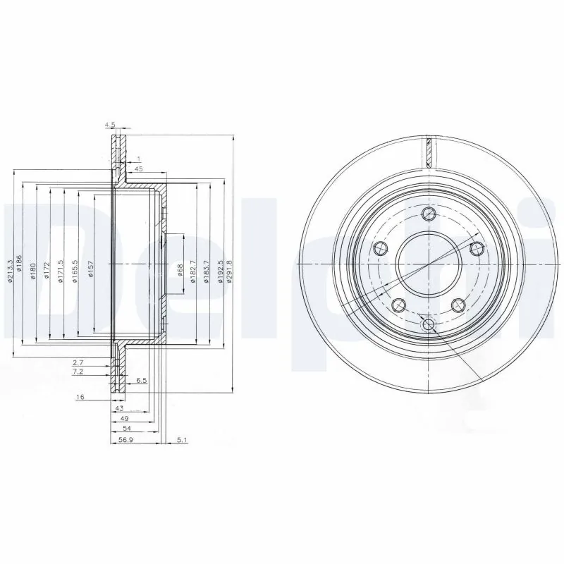 DELPHI féktárcsa - BG3765 - TothCarparts
