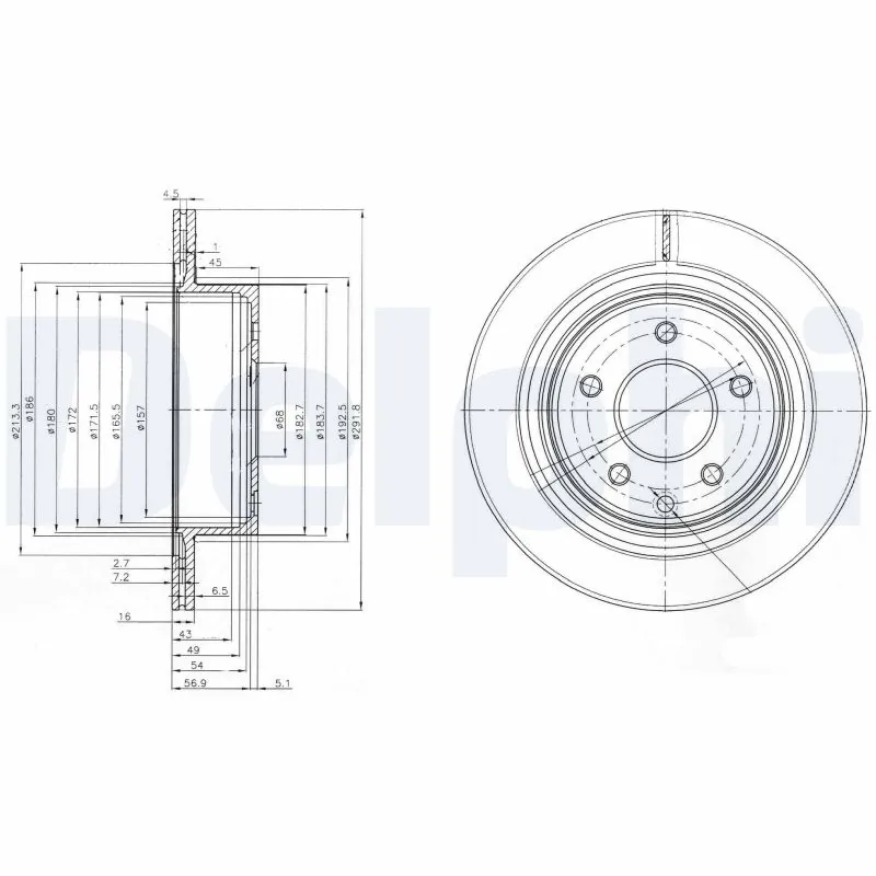 DELPHI féktárcsa - BG3765C - TothCarparts