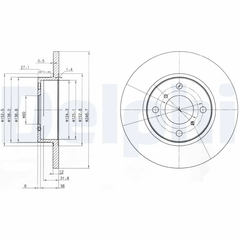 DELPHI féktárcsa - BG3769 - TothCarparts