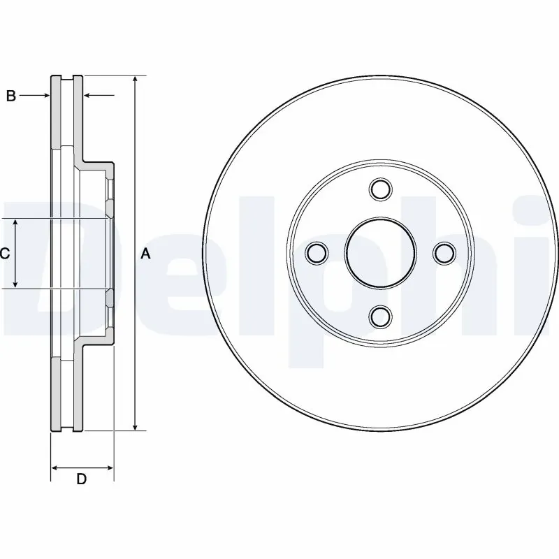 DELPHI féktárcsa - BG3780 - TothCarparts