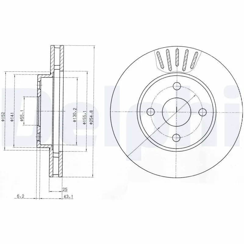 DELPHI féktárcsa - BG3781 - TothCarparts